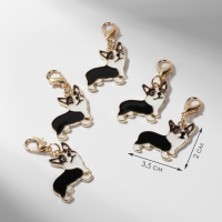 Шарм &laquo;Корги&raquo;, чёрно-белый в золоте