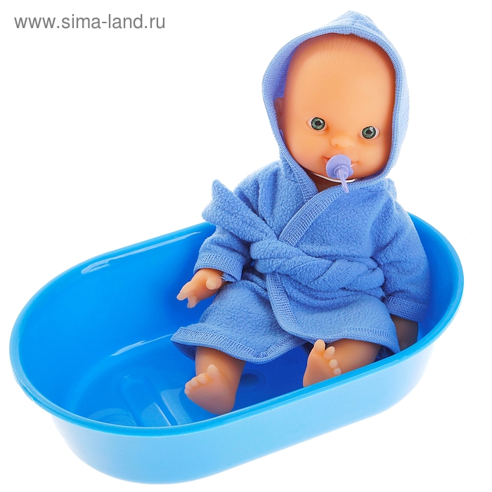 Пупс в ванночке, цвета МИКС