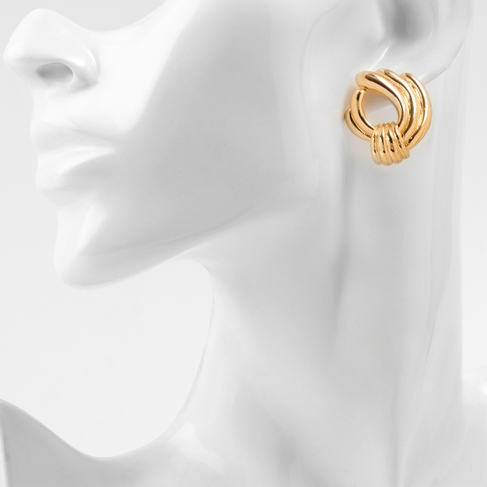 Серьги металл &laquo;Атмосфера&raquo; венец, цвет золото