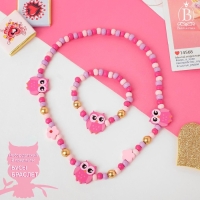 Набор детский &laquo;Выбражулька&raquo; 2 предмета: бусы, браслет, совы, цветной