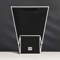 Пакет-переноска для цветов 18 &times; 14 &times; 35 х 28 см, черный с каймой