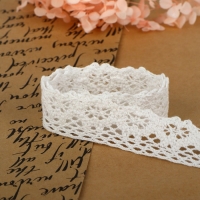 Кружево вязаное, 27 &plusmn; 3 мм &times; 2,7 &plusmn; 0,5 м, цвет белый