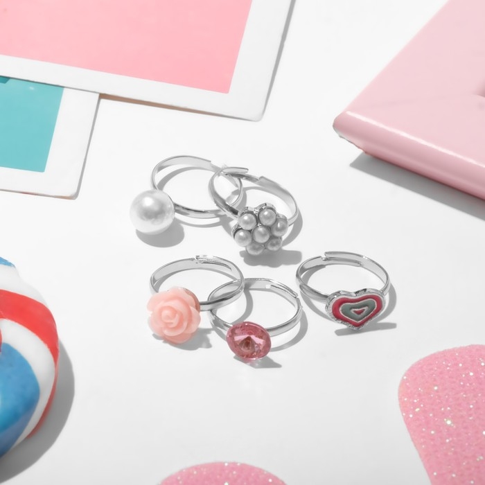 Набор детских колец &laquo;Выбражулька&raquo; любовь, форма МИКС, цветные