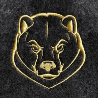 Шапка для бани серая с вышивкой "Медведь" Шапка для бани серая с вышивкой "Медведь"