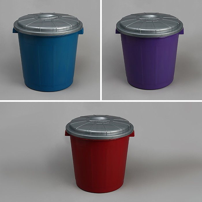 Бак хозяйственно-бытовой &laquo;Колор&raquo;, 40 л, с крышкой, цвет МИКС