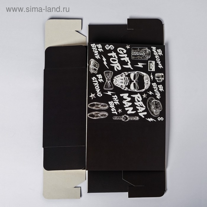 Коробка подарочная складная, упаковка, &laquo;Gift for real man&raquo;, 14 х 14 х 8 см