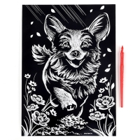 Гравюра &laquo;Корги&raquo; с металлическим эффектом &laquo;золото&raquo;, А4