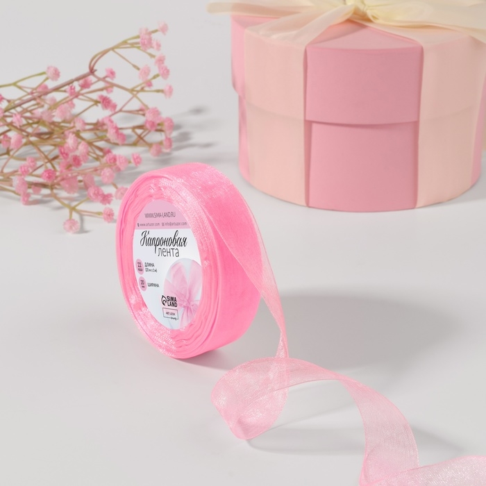 Лента капроновая, 20 мм, 20 &plusmn; 1 м, цвет светло-розовый №04