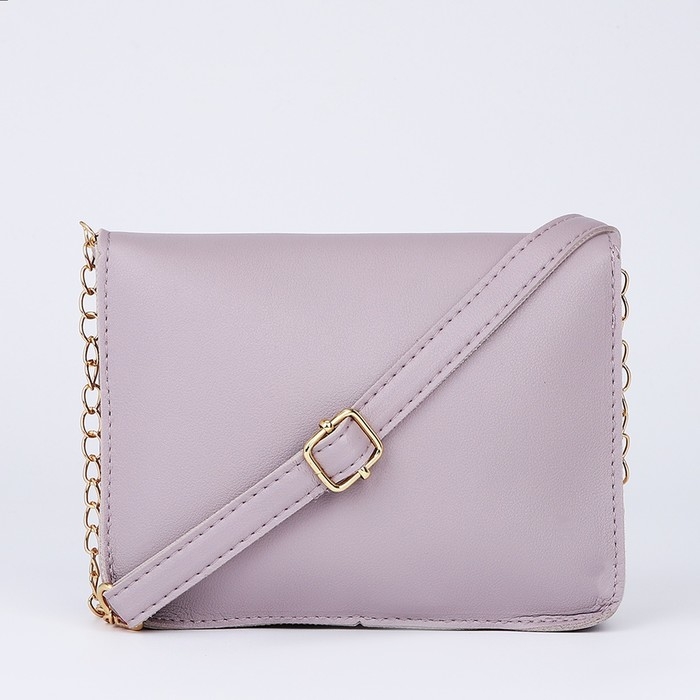 Сумка на ремешке с цепочкой, 19х5х15см, цвет сиреневый