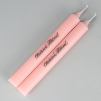 Свечи высокие с нанесением &laquo;Светлой Пасхи!&raquo;, 2 шт., розовые, 19 х 2,1 см.