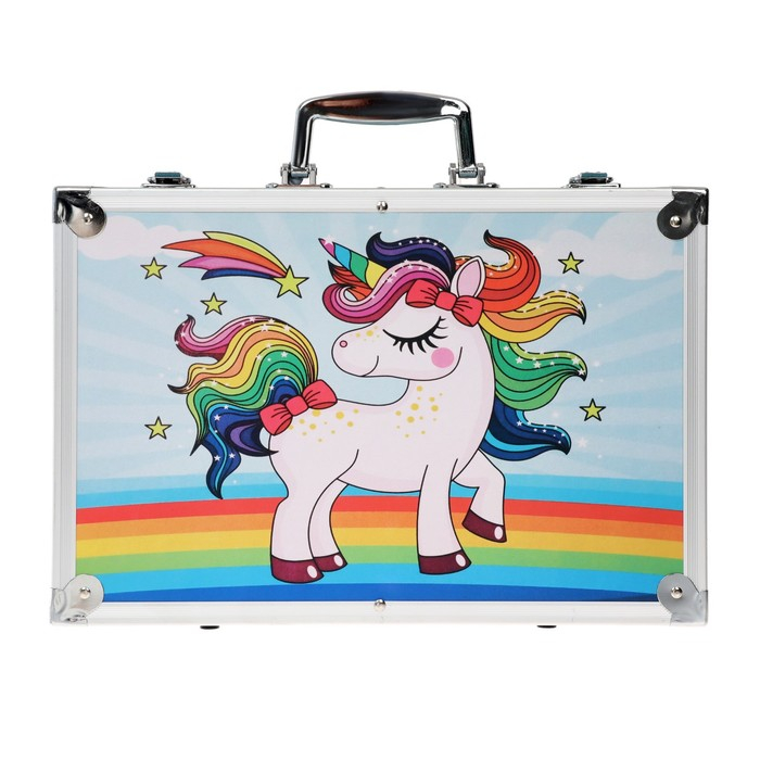 Набор для рисования складной, в чемоданчике, синий