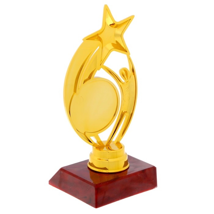 Наградная фигура &laquo;Звезда с человеком&raquo;, красная подставка, 15 х 6,3 х 6,3 см.