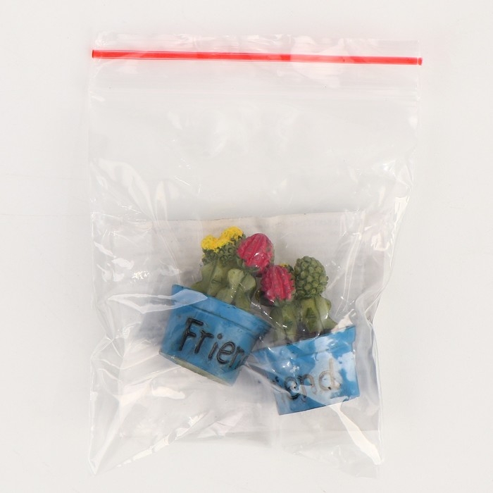 Миниатюра кукольная &laquo;Кактус в горшочке&raquo;, набор 2 шт., размер 1 шт. &mdash; 1,7 &times; 2,5 &times; 1,7 см