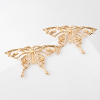 Серьги металл &laquo;Бабочка&raquo; ажурная, цвет золото