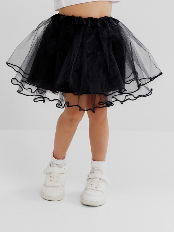 Юбка сетка детская KAFTAN, черный, размер 28