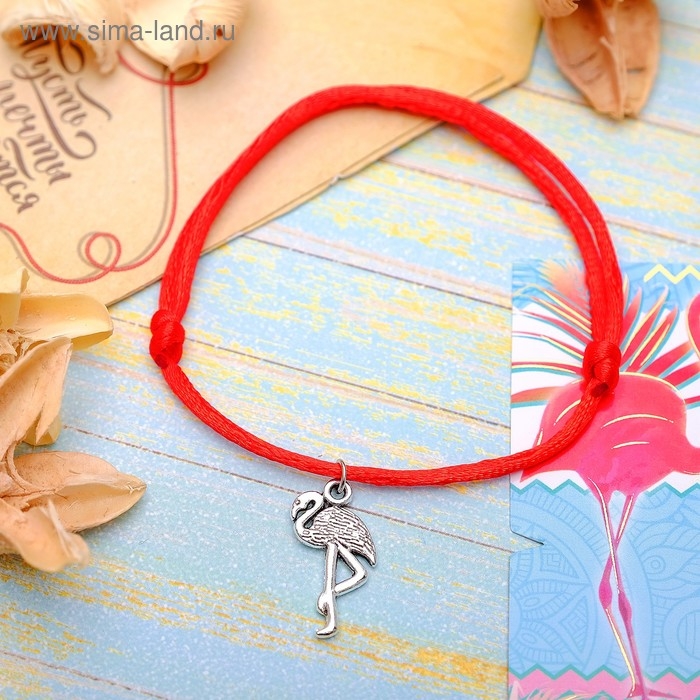 Браслет-оберег &laquo;Красная нить&raquo; верь в мечту, цвет чернёное серебро, d=8 см