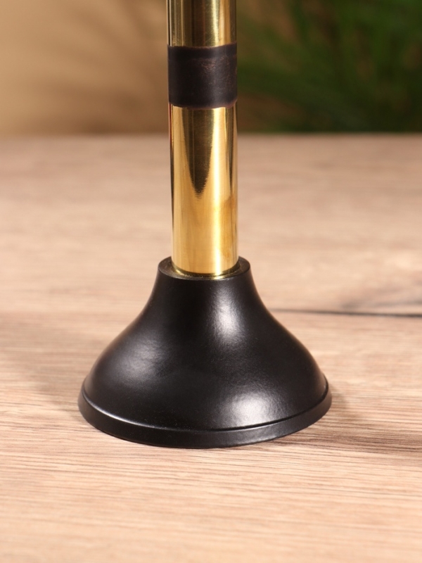 Подсвечник на 1 свечу "Креманка" латунь, черный с золотом 8х8х18 см