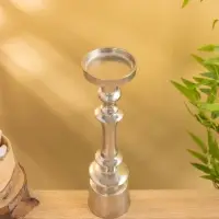 Подсвечник "Стэп" алюминий 37 см, цв. серебро