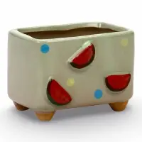 Декоративный горшок для цветов &laquo;Арбуз&raquo;, 10.5&times;7.5&times;8 см, керамический, Greengo
