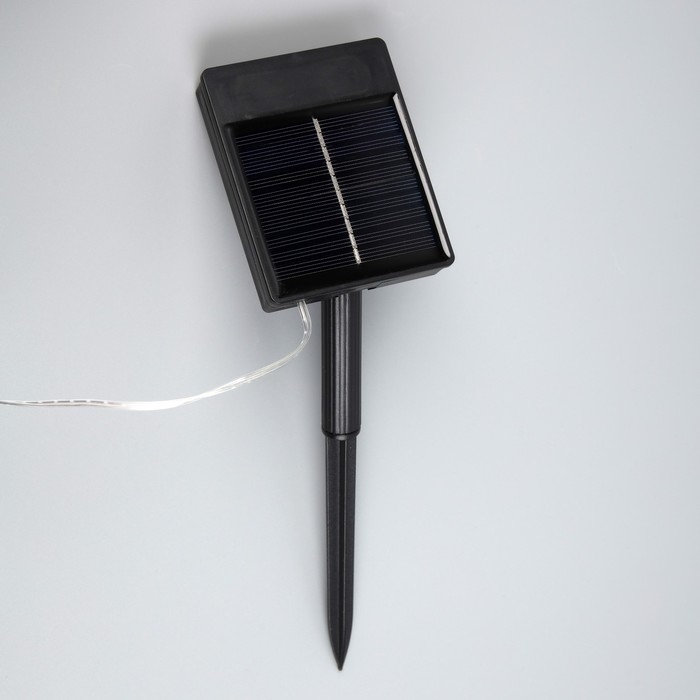 Гирлянда &laquo;Занавес&raquo;, 2&times;1.5 м, IP44, 280 LED, 8 режимов, солнечная батарея, прозрачная нить, свечение тёплое белое