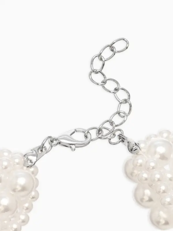 Обвес на штаны "Бусины жемчужные", цвет белый в серебре 25+удл