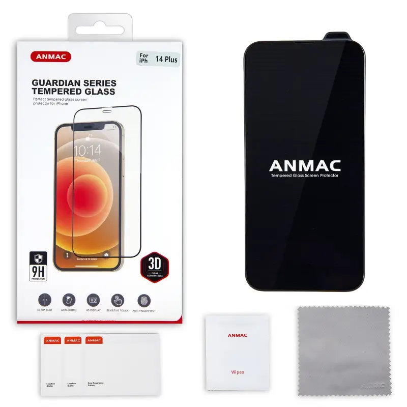 Защитное стекло iPh 14 Plus (6.7) 3D Anmac черный Арт.1137410