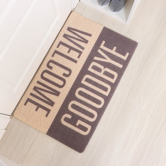 Коврик придверный грязезащитный Доляна Welcome. Goodbye, 50&times;80 см