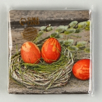 Салфетки бумажные &laquo;Пасхальные яйца&raquo; в гнёздышке, 25х25 см, набор 20 шт.