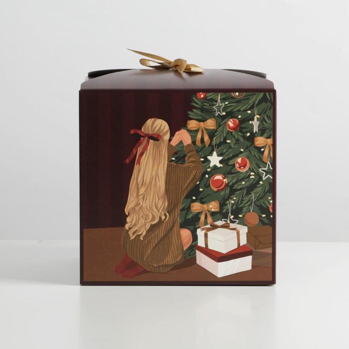 Коробка подарочная новогодняя складная &laquo;Сияй в новом году&raquo;, 18 х 18 х 18 см, Новый год