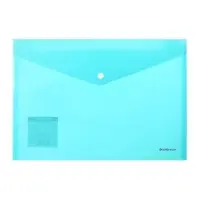 Папка-конверт на кнопке А4, 180 мкм, ErichKrause Diagonal Pastel, с тиснением, непрозрачная, микс