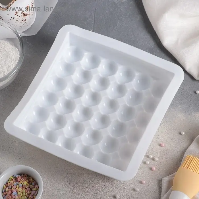 Форма для муссовых десертов и выпечки Доляна &laquo;Ягодная очередь&raquo;, силикон, 21&times;6 см, цвет белый