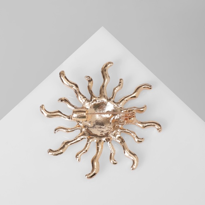 Брошь &laquo;Солнце&raquo;, цвет золото