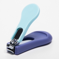 Детский маникюрный набор (ножницы, книпсер, пилка, пинцет), цвет голубой