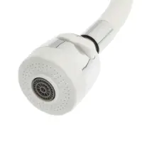 Смеситель для кухни ZEIN ZC2032, гибкий силиконовый излив,кран-букса латунь 1/2", белый/хром