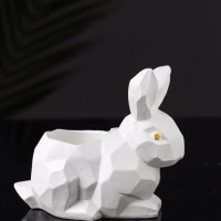 Подсвечник "Заяц геометрический" 8х7х5 см, белый