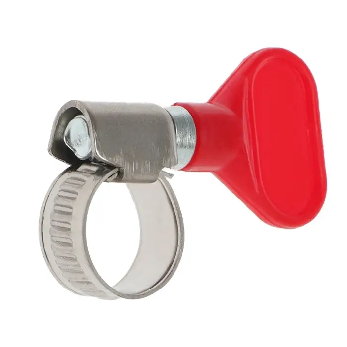 Хомут червячный с "барашком" ZEIN engr,  несквозная просечка, диаметр 8-12 мм, нерж сталь