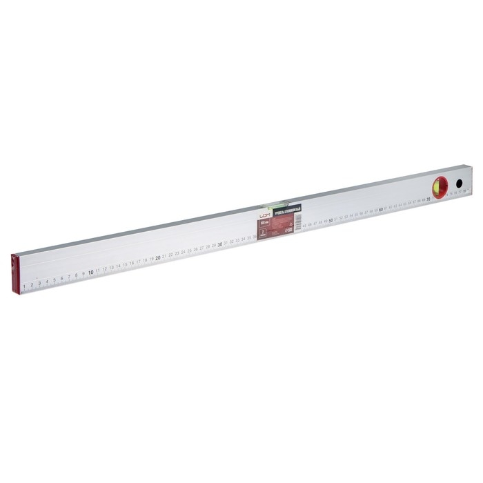 Уровень алюминиевый ЛОМ, 2 глазка, линейка, 800 мм