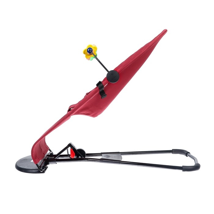 Шезлонг детский, кресло - качалка с игрушками для новорождённых &laquo;Крошка Я&raquo;, цвет бордовый