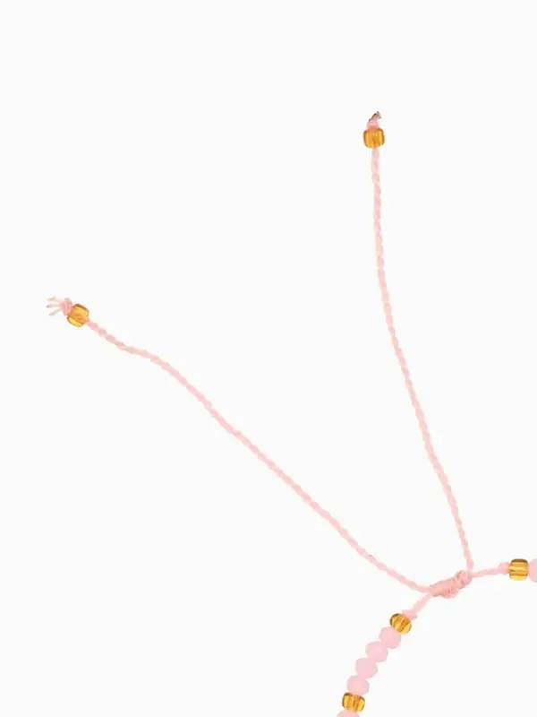 Браслет, длина 16 см, цв. розовый, золотой