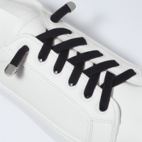 Шнурки с плоск сечением 8мм 100&plusmn;5см (пара) эласт с фикс черн пакет SS