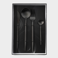 Столовые приборы из нержавеющей стали Magistro &laquo;Фолк&raquo;, 4 предмета, цвет чёрный