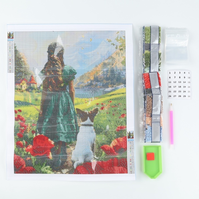 Алмазная мозаика с полным заполнением на холсте &laquo;Изумрудная фантазия&raquo;, 30 х 40 см