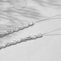 Бусины пластиковые на нити «Жемчуг» рис 0,7×0,5×0,5 см, (набор 150 шт.), цвет белый Бусины пластиковые на нити «Жемчуг» рис 0,7×0,5×0,5 см, (набор 150 шт.), цвет белый