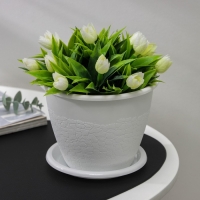 Горшок с поддоном &laquo;Розалия&raquo;, 1.2 л, белый