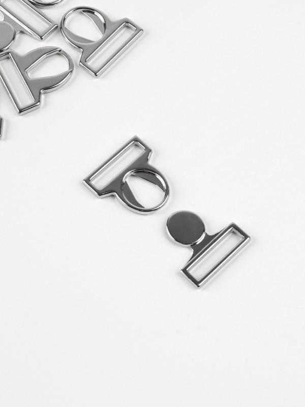 Застёжка для купальника металл 2*2,8см вн 17мм (наб 5шт цена за наб) серебряный АУ