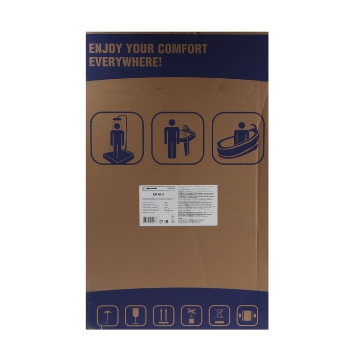 Водонагреватель EDISSON ER 80 V, накопительный, круглый, эмаль, 80 л, 1500 Вт