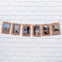 Гирлянда для фотографий с прищепками &laquo;Крафт&raquo;, 6 шт.