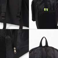 Рюкзак складной, отдел на молнии, наружный карман, 2 боковых кармана, цвет чёрный