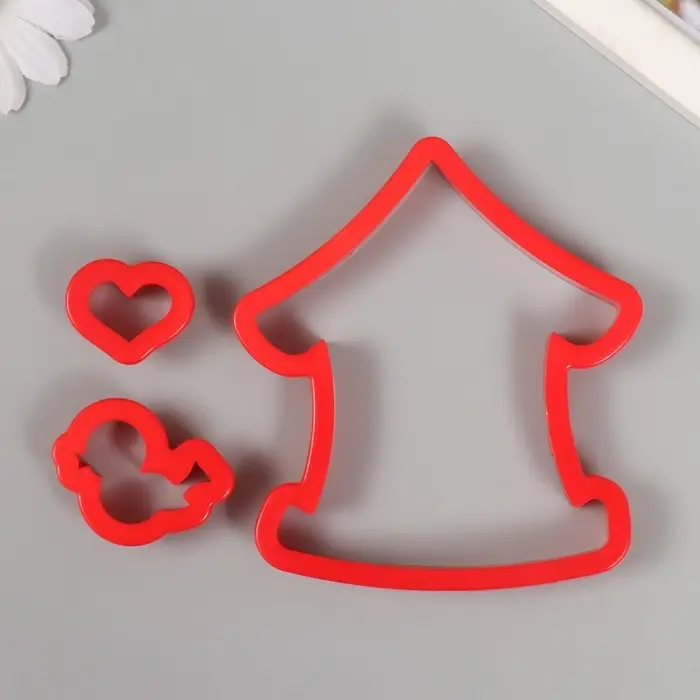 Каттеры для полимерной глины "Домик с птичкой" набор 3 шт 3,1х4,2 см 2,4х3 см 10,3х9,3 см