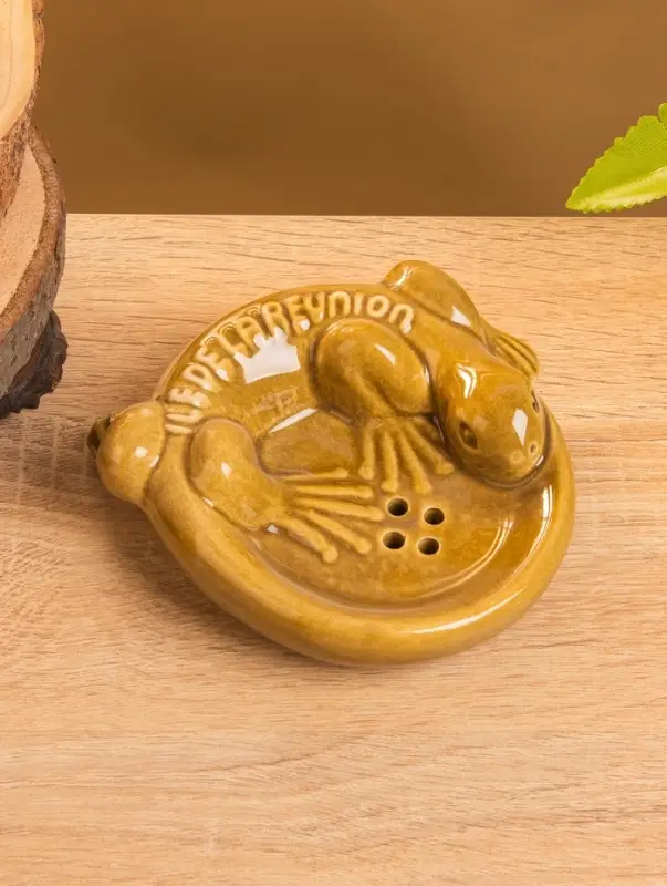 Мыльница "Хвостатый геккон" керамика, цв. коричневый, 11х11х3 см